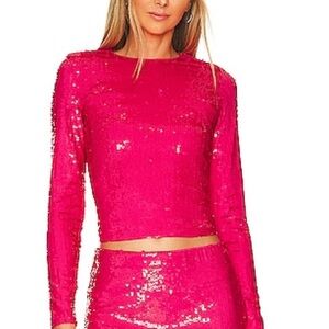 Alice + Olivia Pink Sequin Top